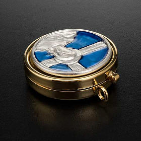 Teche Eucaristiche: Porta ostie smaltata Gesù e croce Teche Eucaristiche: Porta ostie smaltata Gesù e croce