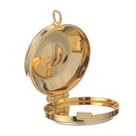 Mini pyx in enamelled brass with Ecce Omo symbol