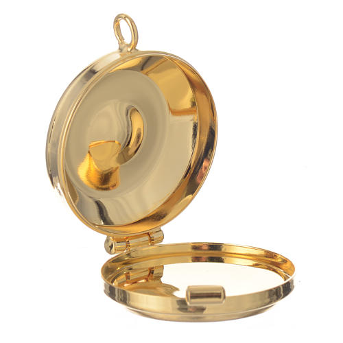 Mini pyx in enamelled brass with dove symbol 2