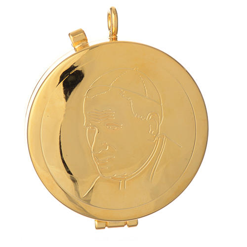 Caixa hóstias dourada Karol Wojtyla diâm. 5,3 cm 1