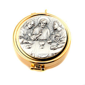 Custodes à hosties: Custode argenté dernière repas Custodes à hosties: Custode argenté dernière repas