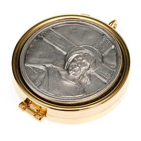 Cyborium Jezus i krzyż ze stopu ołowiu i cyny s1