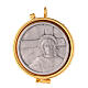 Pyx with Jesus and cross plate in pewter s1