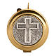 Pyx with cross decoration in knurled brass s1