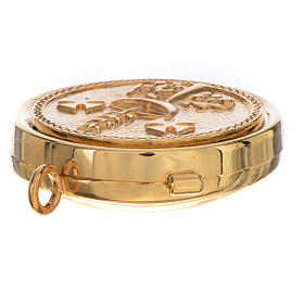 Pyx in golden brass with a chalice, 53mm