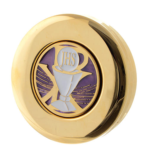 Pyx for Magna Host with IHS chalice plaque 1