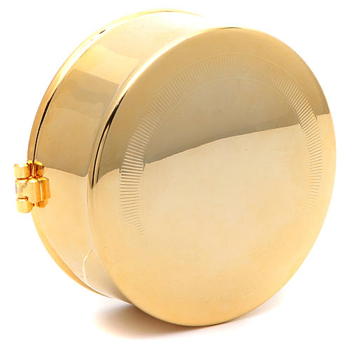 STOCK pyx in golden brass, 9cm diameter with luna 2