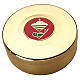 Pyx for hosts in golden brass with red enamel and green fish 9cm Molina s1