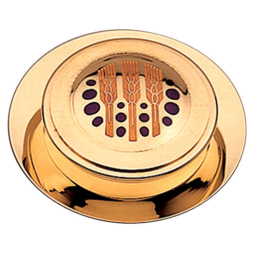 Modern Pyx for hosts in golden finish with enamel by Molina 10.5cm 1