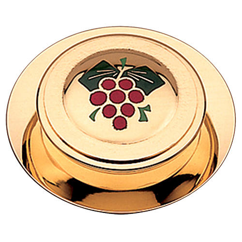 Hostiarka styl nowoczesny wykończenie pozłacane emalia winogron Molina 10.5 cm 1
