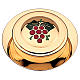 Caixa moderna para hóstias acabamento dourado esmalte uva Molina 10,5 cm s1