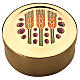 Modern Pyx for hosts in golden finish with purple grapes and green wheat Molina s1