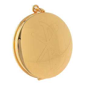 Pyx for hosts in golden brass with hand engraved PAX symbol Molina