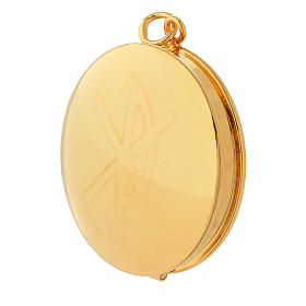 Pyx for hosts in golden brass with hand engraved PAX symbol Molina