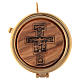 Pyx olive wood plaque Saint Damian cross 6cm s1