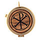 Pyx olive wood plaque Chi-Rho symbol 6 cm s1