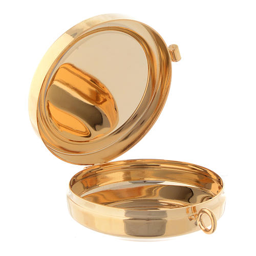 Porta-viático latón con placa olivo XP diámetro 6 cm 2