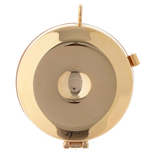 Porta-viático latón con placa olivo XP diámetro 6 cm 3