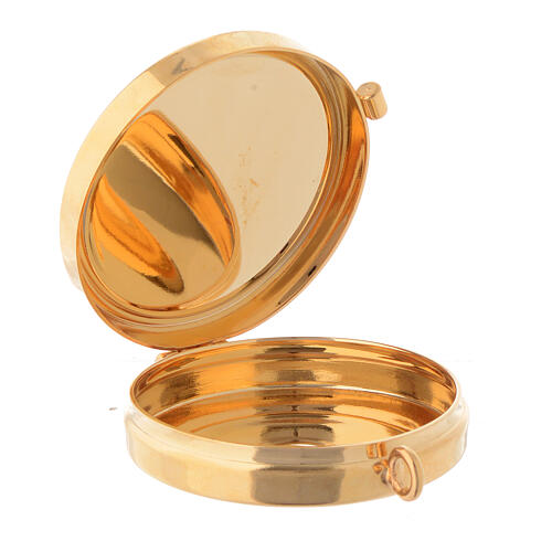 Versehpatene mit Platte aus Olivenbaumholz mit Bild vom Heiligen Franz von Assisi, Durchmesser von 5 cm 2