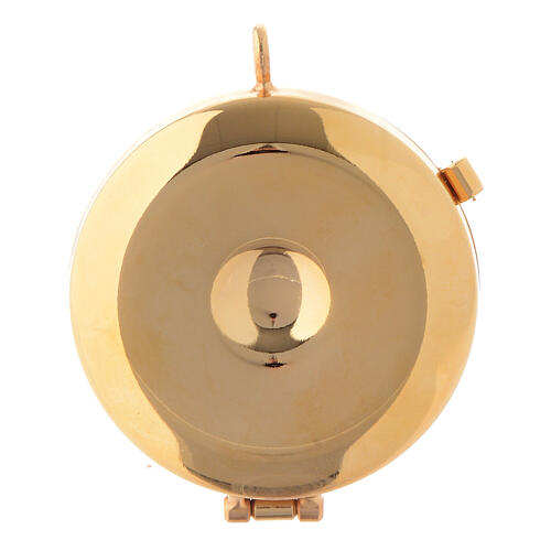 Versehpatene mit Platte aus Olivenbaumholz mit Bild vom Heiligen Franz von Assisi, Durchmesser von 5 cm 3