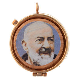 Pyx olive wood plaque with Saint Pio 5 cm