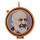 Custode plaque olivier Padre Pio diam. 5 cm s1