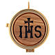 Pyx olive wood plaque IHS symbol 6cm s1