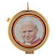 Caixa com placa oliveira Papa João Paulo II diâm. 6 cm s1