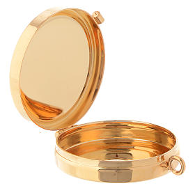 Custodes à hosties: Custode avec plaque olivier symbole Chi-Rho diamètre 5 cm Custodes à hosties: Custode avec plaque olivier symbole Chi-Rho diamètre 5 cm