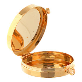 Custodes à hosties: Custode avec plaque olivier croix trilobée diamètre 5 cm Custodes à hosties: Custode avec plaque olivier croix trilobée diamètre 5 cm