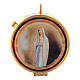 Teca placca olivo Vergine di Lourdes diam. 5 cm s1