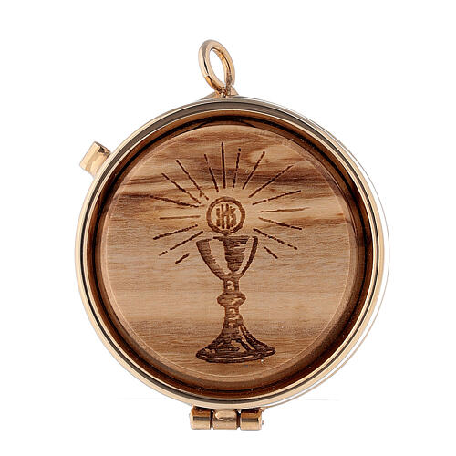 Pyx olive wood plaque chalice design 5cm 1