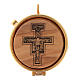 Pyx olive wood plaque Saint Damian cross 5cm s1