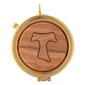 Pyx olive wood plaque Tau 6cm s1