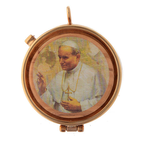 Versehpatene mit Olivenbaumholzplatte mit Bild von Johannes Paul II., Durchmesser von 5 cm 1