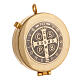 Pyx of St Benedict or Nursia, gold plated brass, 2 in s1