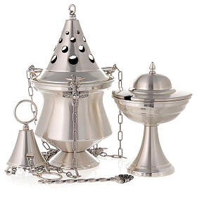 Silvery censer and boat