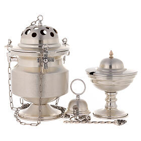 Censer and boat satin silver