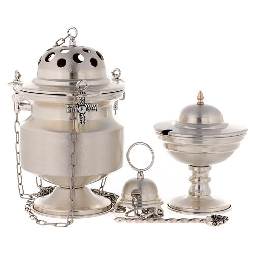 Censer and boat satin silver 1