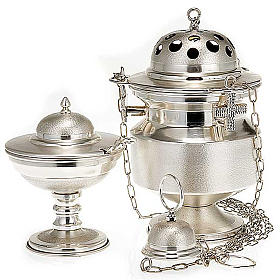 Encensoirs et navettes: Encensoir et navette argentés opaques