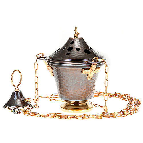 Thurible and boat in embossed bronze 7