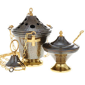 Turibolo e navetta sbalzato in bronzo s4