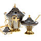 Thurible and boat set in embossed bronze s4