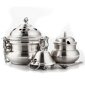 Incensarios y navetas: Incensario y naveta satinado