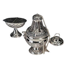 Turiboli e navette: Turibolo e navetta ottone argentato