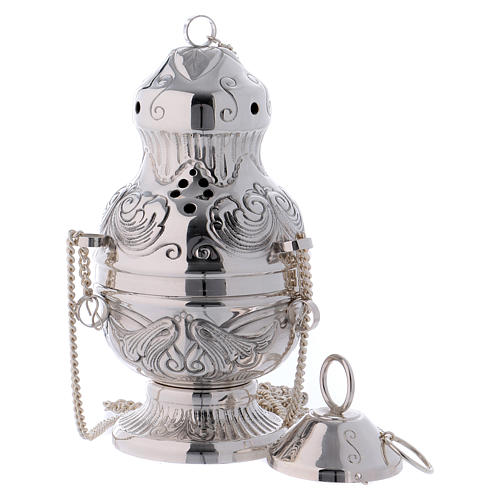 Thurible  and boat in silver plated 3