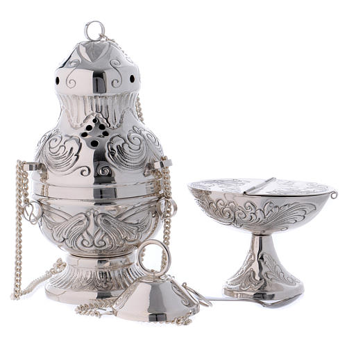 Thurible  and boat in silver plated 1