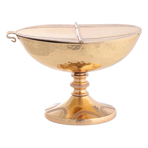 Censer and boat in polished  golden brass 5