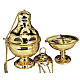 Censer and boat in polished  golden brass s1