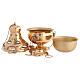 Censer and boat in polished  golden brass s4